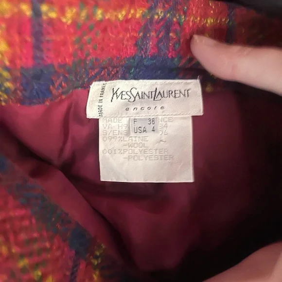 Rare Yves Saint Laurent Wool Plaid Skirt - Picture 9 of 9